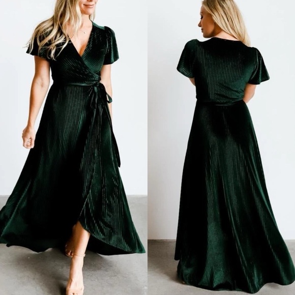 Baltic Born Dresses & Skirts - Baltic Born Andi Ribbed Dress Green Bridesmaid Wedding Formal Womens S